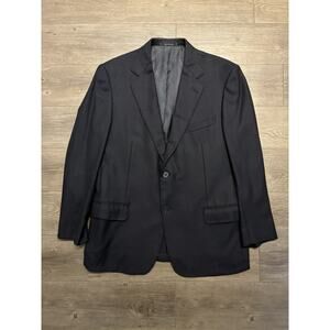 Ermenegildo Zegna Blazer Mens Sz 52R Navy Blue Trofeo Wool Switzerland Su Misura